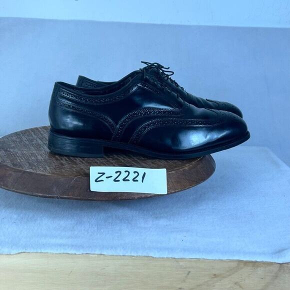 Florsheim Shoes Mens 12 Black Leather Wingtip Lexington Oxfords Brogue - Picture 14 of 14